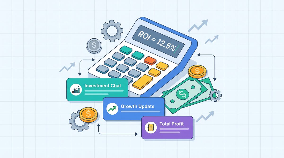 Calculator graphic representing financial modeling for RCS investment