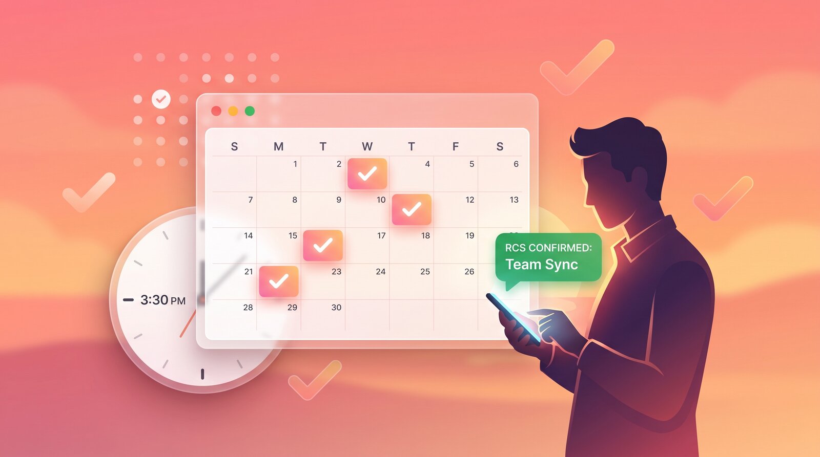 Calendar scheduling with RCS confirmation