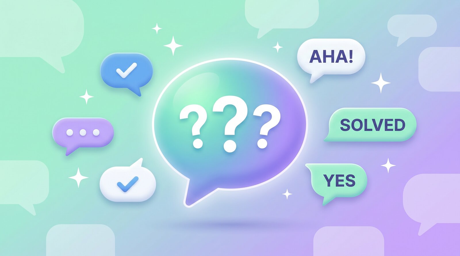 Question and answer chat bubbles