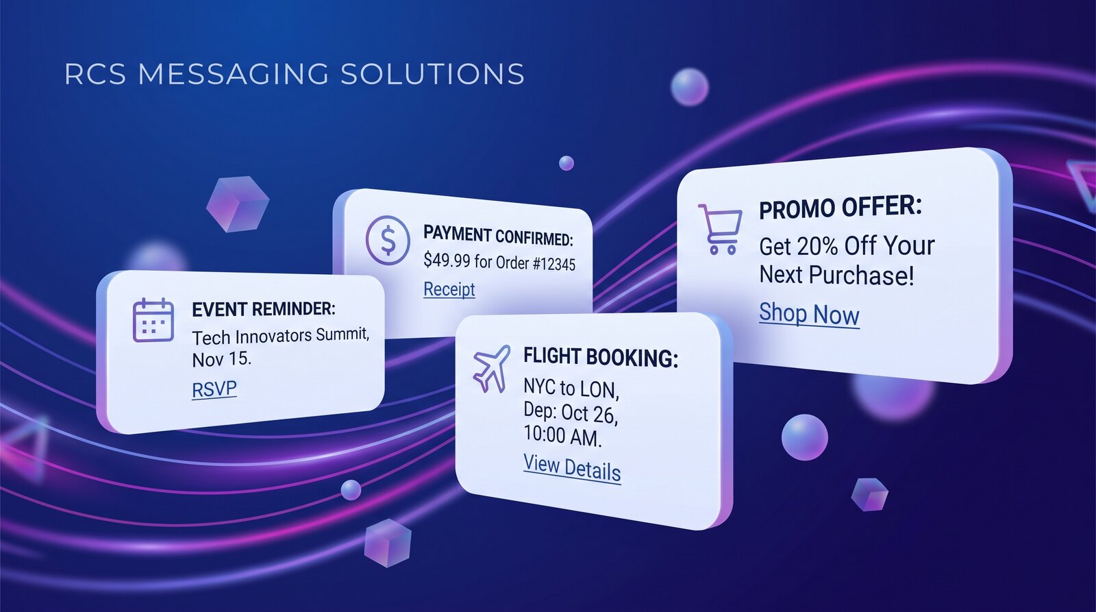 Diverse RCS messaging card formats